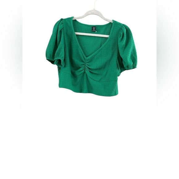 Shein Green Curve Crop Top Size 1X Large - Picture 8 of 9